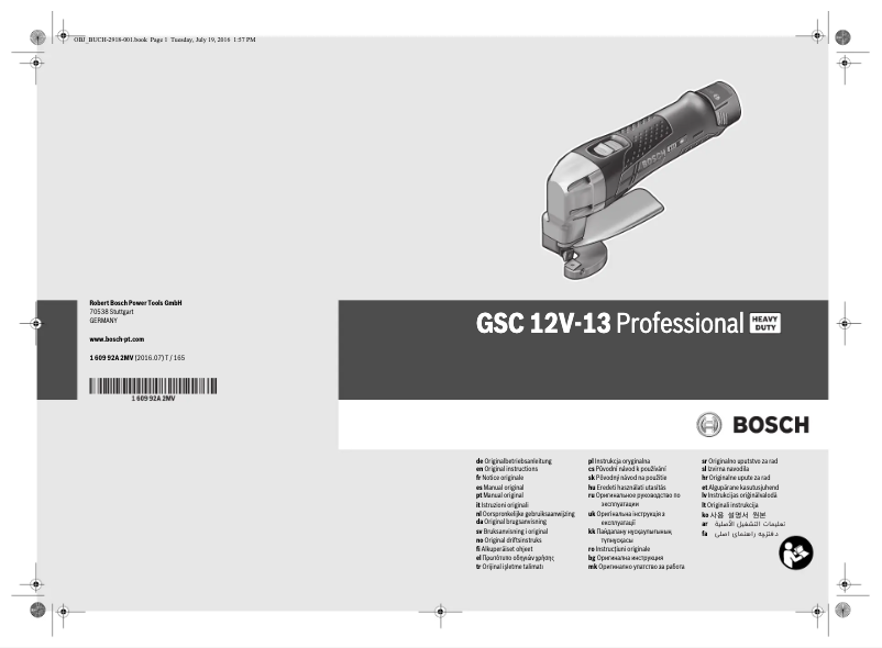 Page n°1 - Manuel utilisateur Bosch GSC 10.8V-LI Professional
