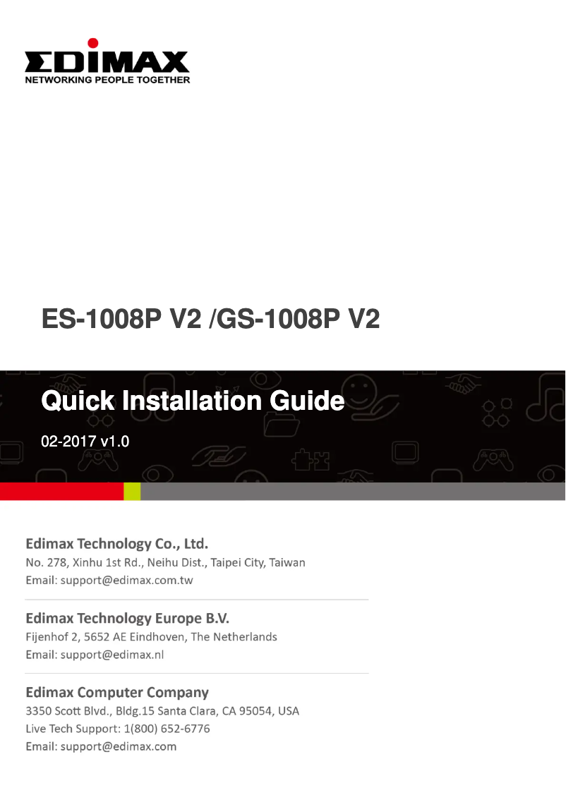 Page n°1 - Manuel utilisateur Edimax GS-1008P V2