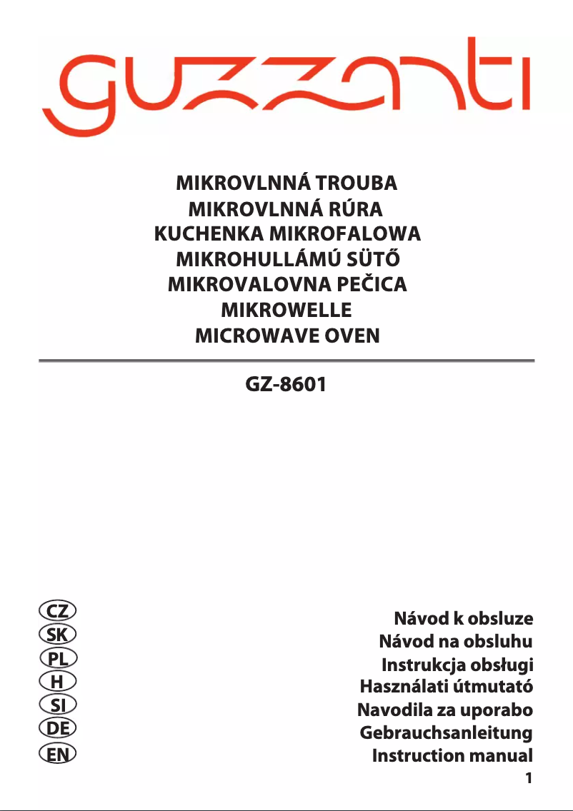 Image de la première page du manuel de l'appareil GZ-8601