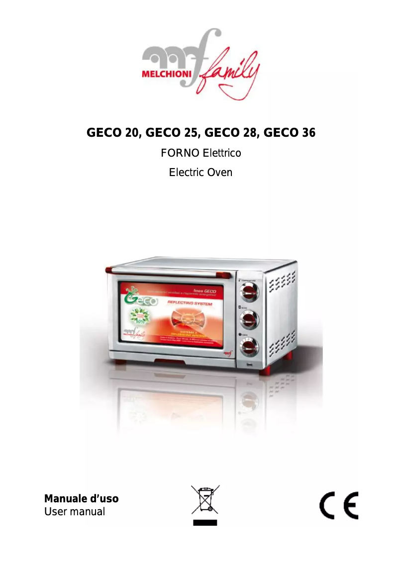 Page 1 de la notice Manuel utilisateur Melchioni GECO 20