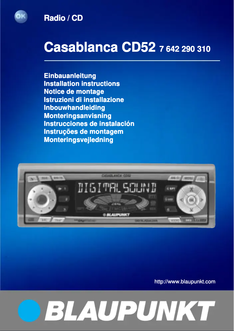 Page 1 de la notice Manuel utilisateur Blaupunkt Casablanca CD52