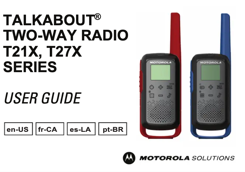 Page 1 de la notice Manuel utilisateur Motorola Talkabout T270