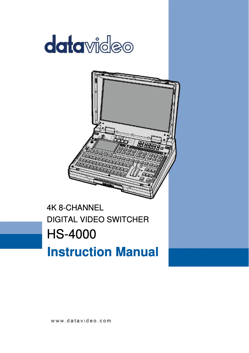 Page 1 de la notice Manuel utilisateur DataVideo HS-4000