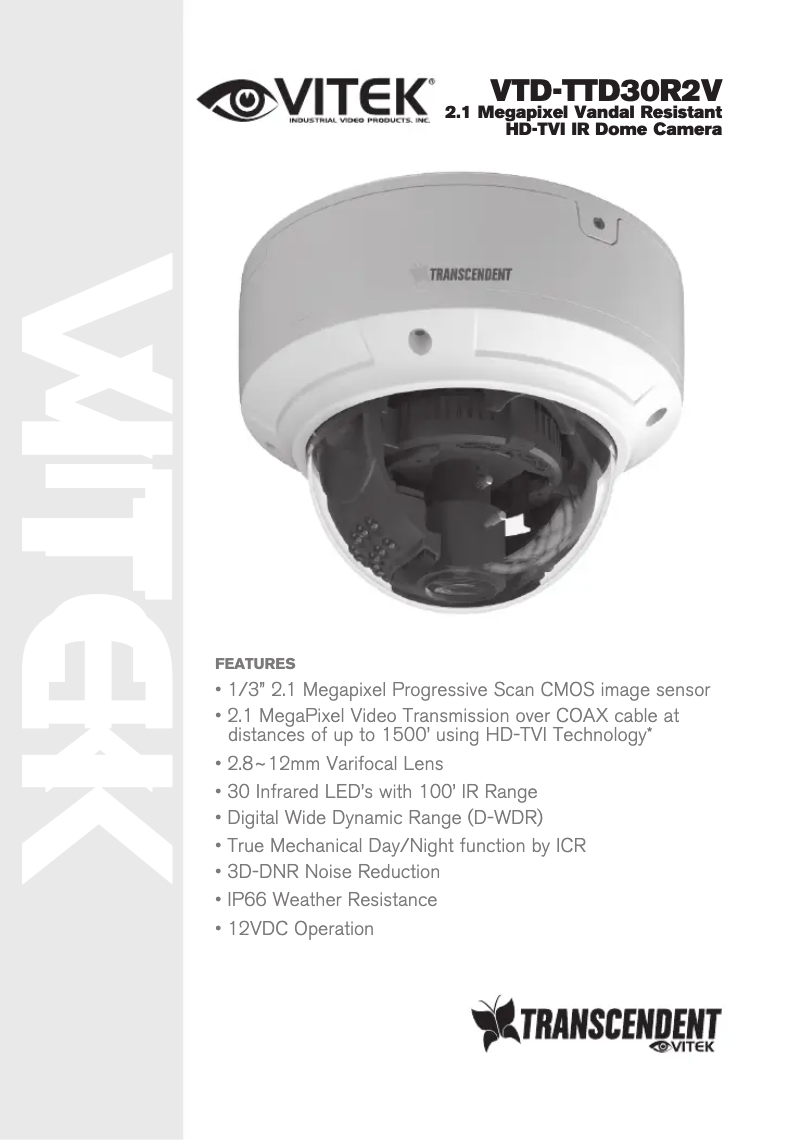 Page 1 de la notice Manuel utilisateur Vitek VTD-TTD30R2V