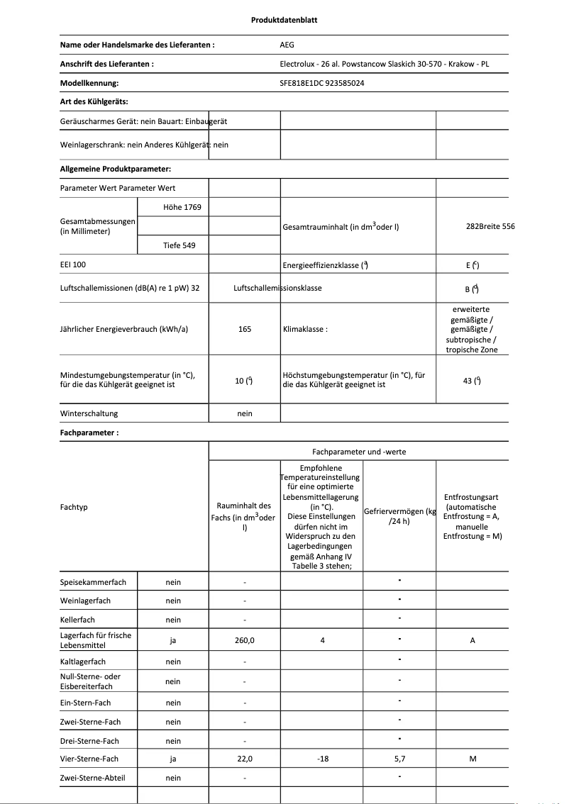 Image de la première page du manuel de l'appareil SFE818E1DC