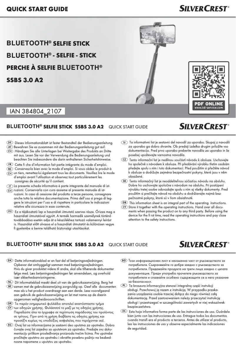 Página 1 del manual Manual de usuario SilverCrest SSBS 3.0 A2