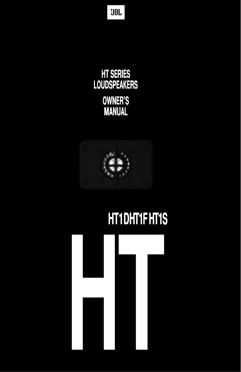 Page n°1 - Manuel utilisateur JBL HT1F