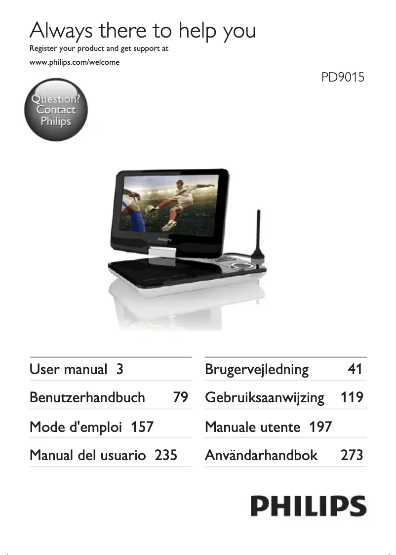 Page n°1 - Manuel utilisateur Philips PD9015