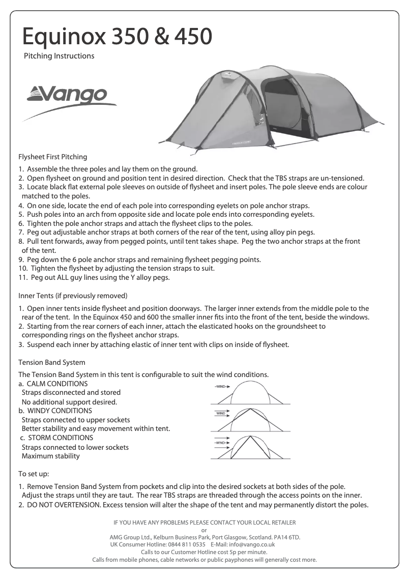 Página 1 del manual Manual de usuario Vango Equinox 450