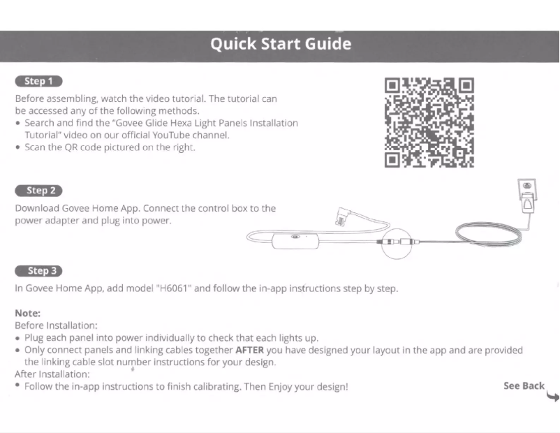 Page 1 de la notice Manuel utilisateur Govee Glide Hexagon