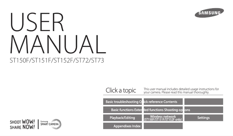 Page 1 de la notice Manuel utilisateur Samsung ST152F