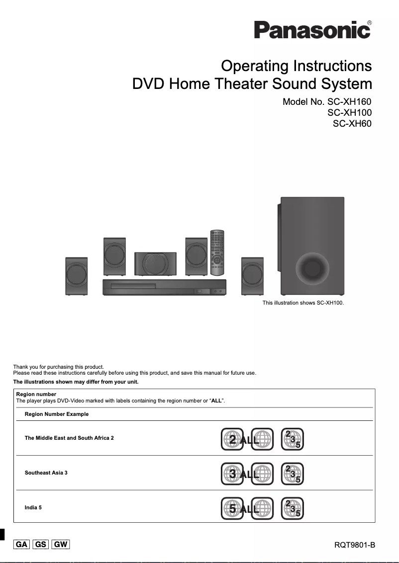 Image de la première page du manuel de l'appareil SC-XH60