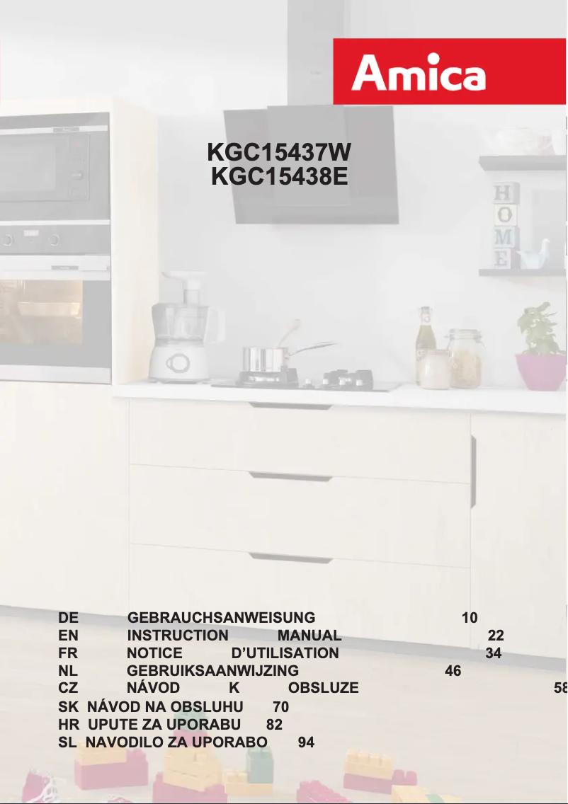 Page 1 de la notice Manuel utilisateur Amica KGC 15438 E