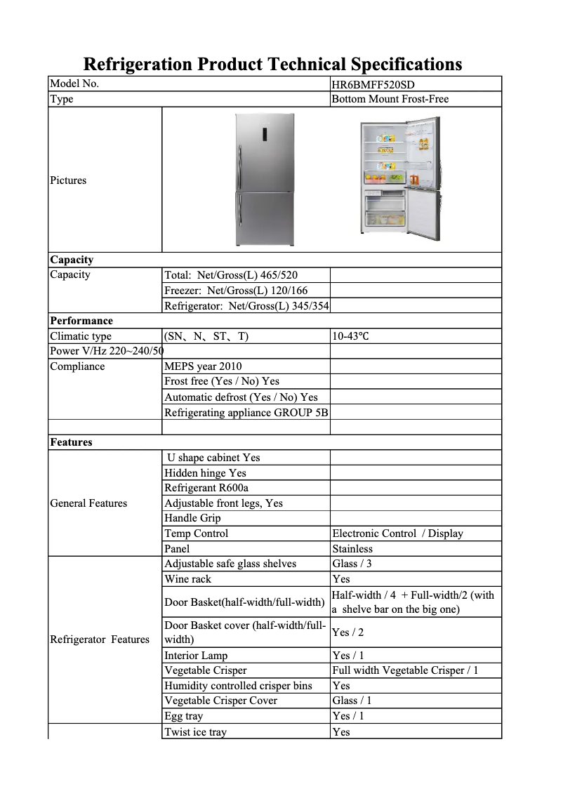 Image de la première page du manuel de l'appareil HR6BMFF520SD