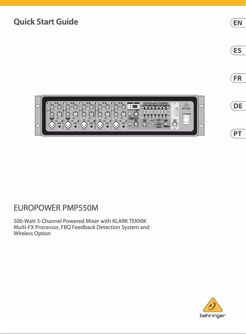 Page 1 de la notice Manuel utilisateur Behringer Europower PMP550M