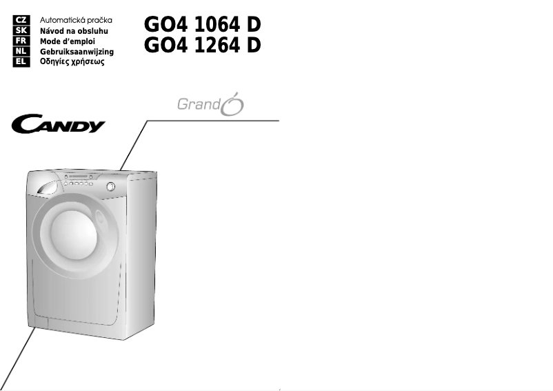 Page n°1 - Manuel utilisateur Candy GO4 1064D-16S