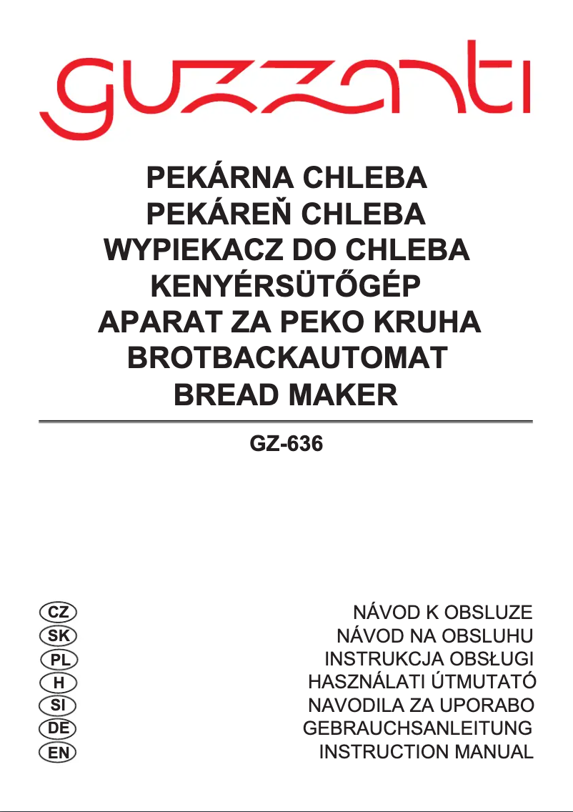 Page n°1 - Manuel utilisateur Guzzanti GZ 636