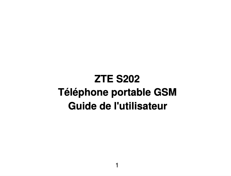 Image de la première page du manuel de l'appareil S202