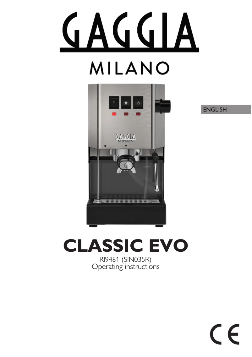 Página 1 del manual Manual de usuario Gaggia Classic Evo RI9481