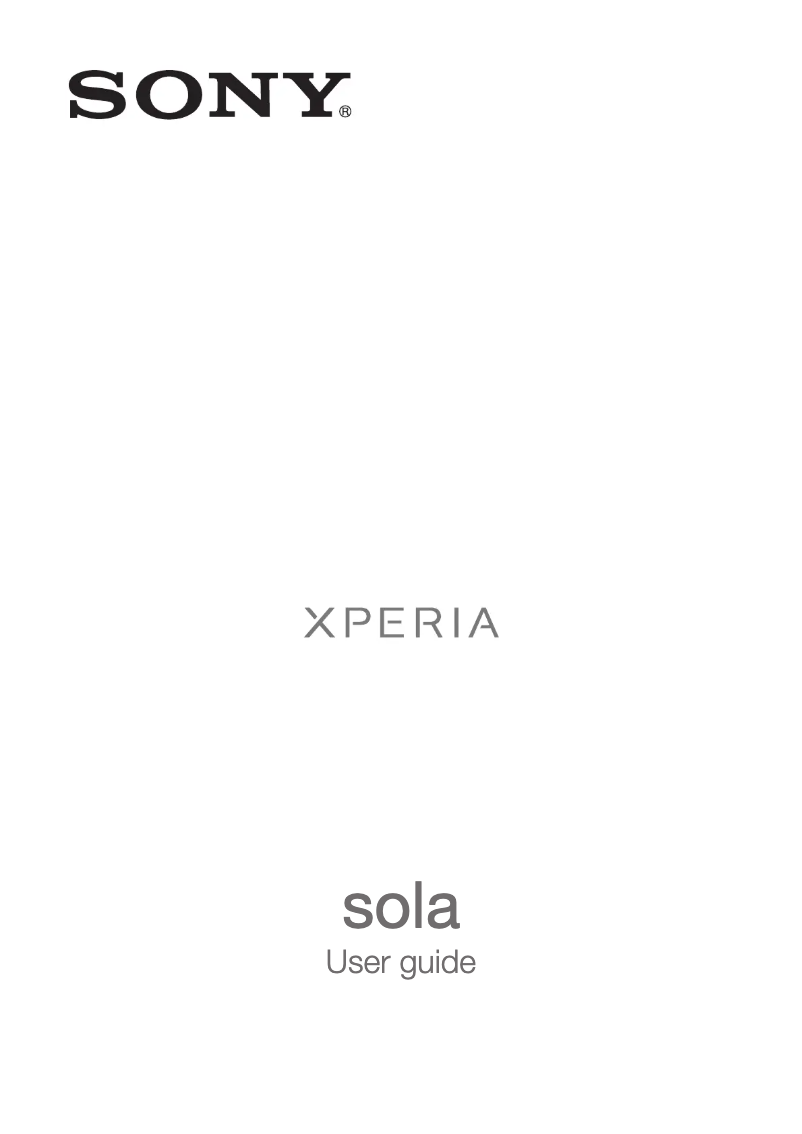 Page 1 de la notice Manuel utilisateur Sony Xperia Sola