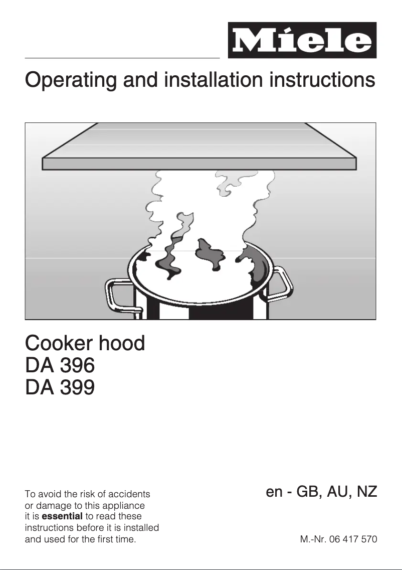 Page 1 de la notice Manuel utilisateur Miele DA 399-5 Ext