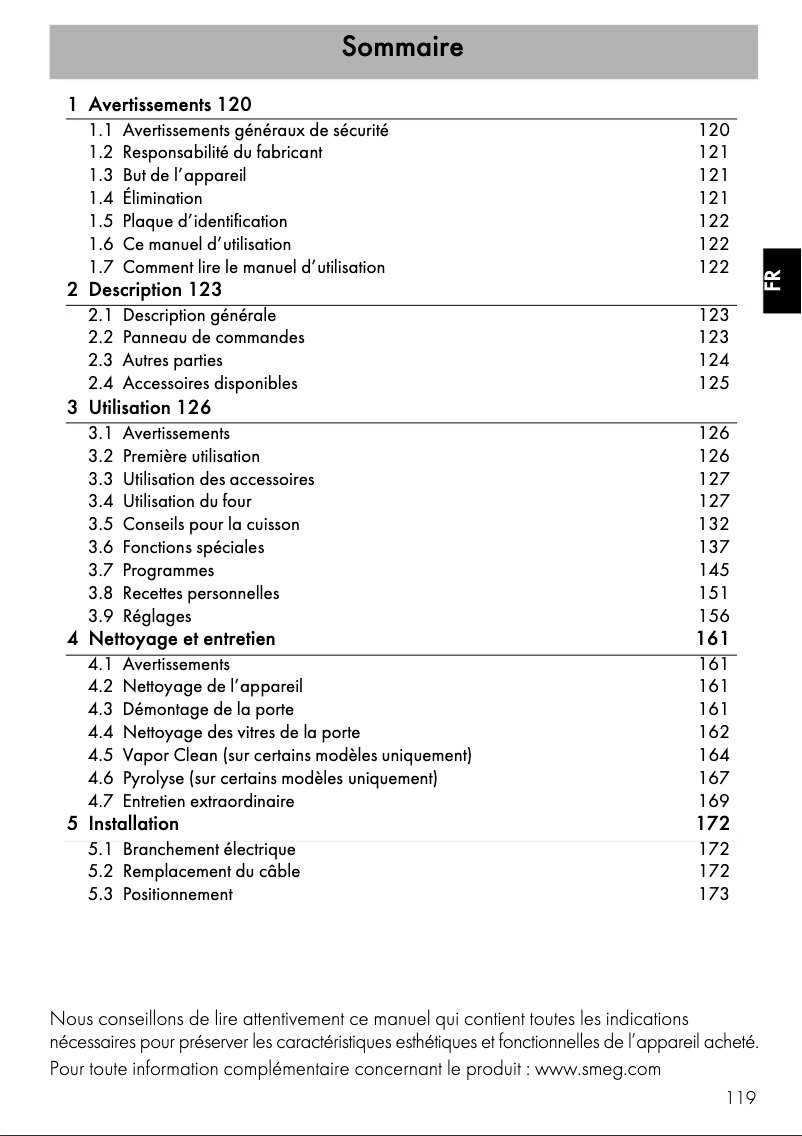 Image de la première page du manuel de l'appareil SFP130E