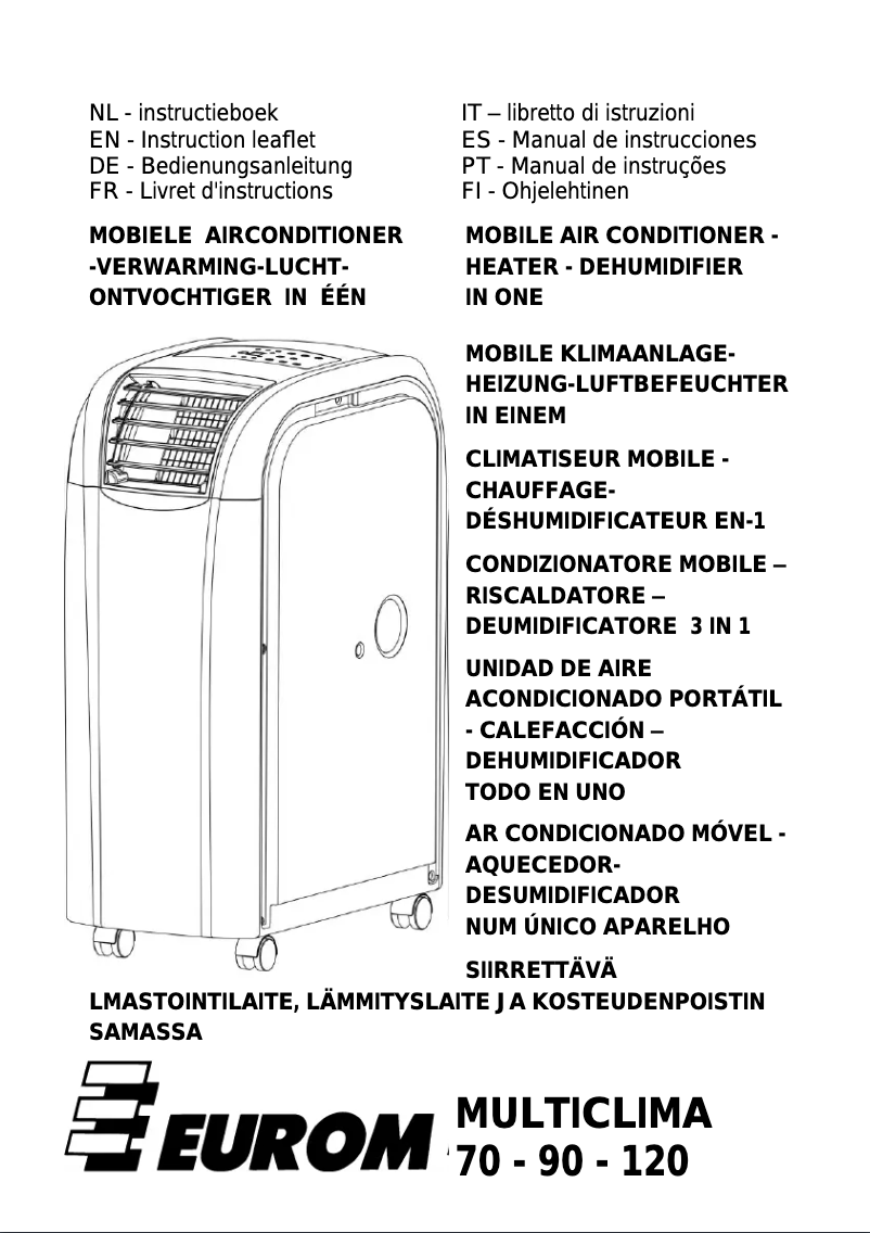 Página 1 del manual Manual de usuario Eurom Multiclima 70