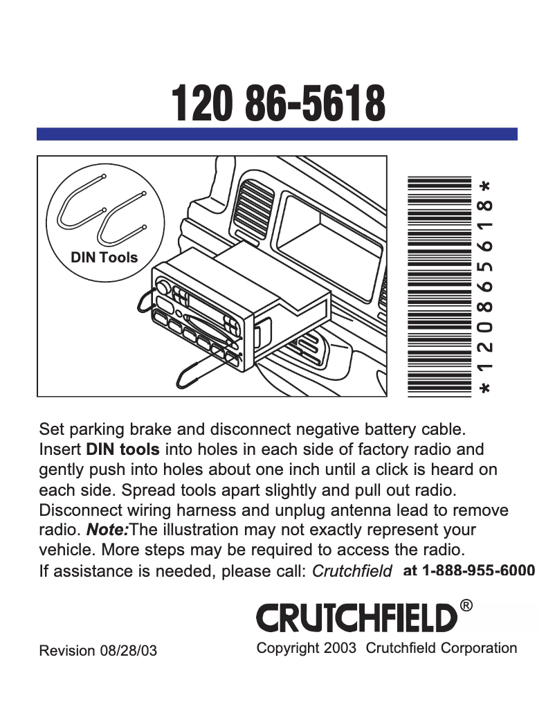 Page 1 de la notice Manuel utilisateur Metra 86-5618
