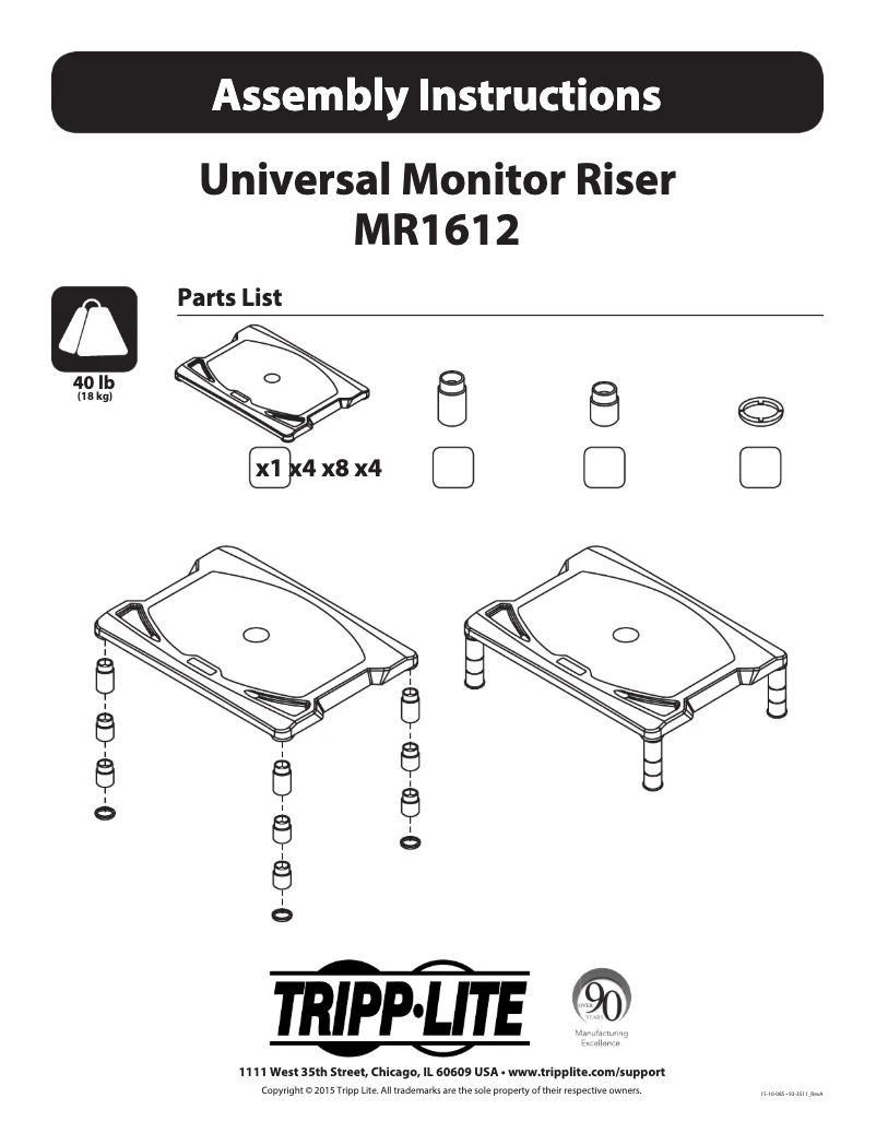 Page 1 de la notice Manuel utilisateur Tripp Lite MR1612