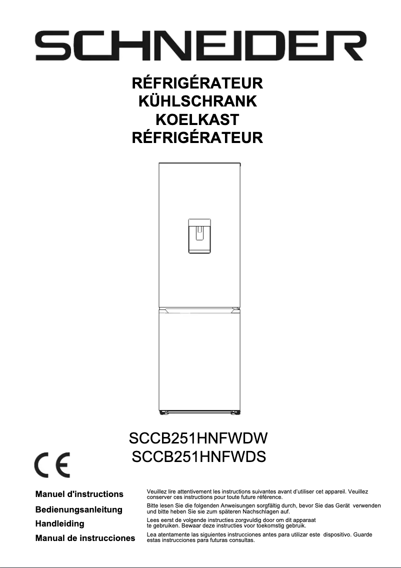 Página 1 del manual Manual de usuario Schneider SCCB251HNFWDW