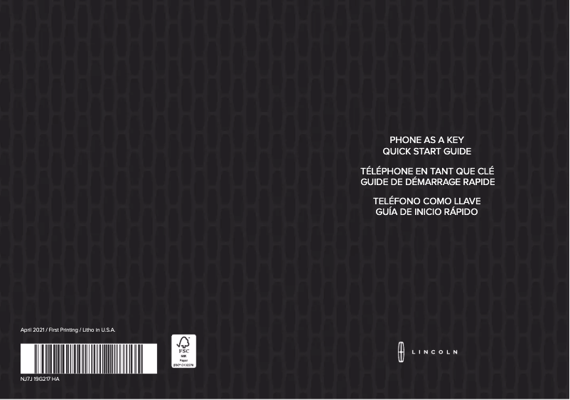 Page n°1 - Guide de démarrage rapide Lincoln Aviator (2022)