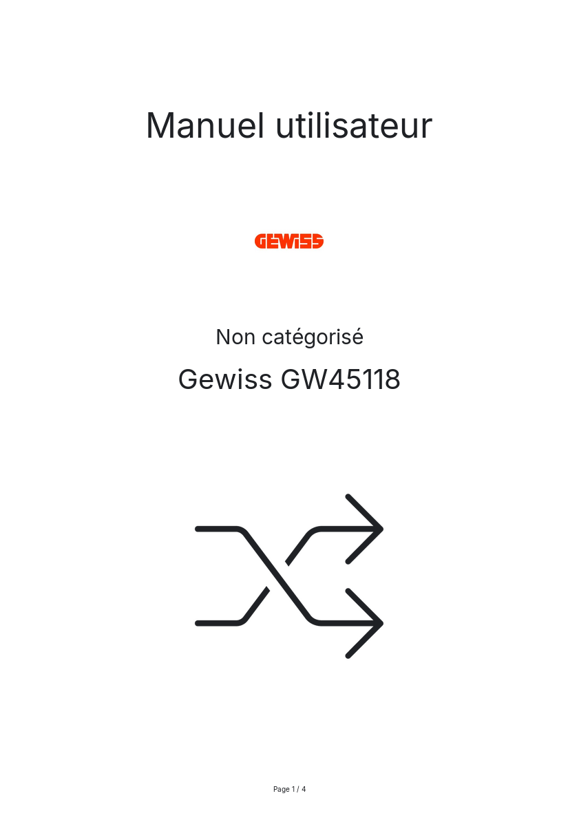 Image de la première page du manuel de l'appareil GW45118
