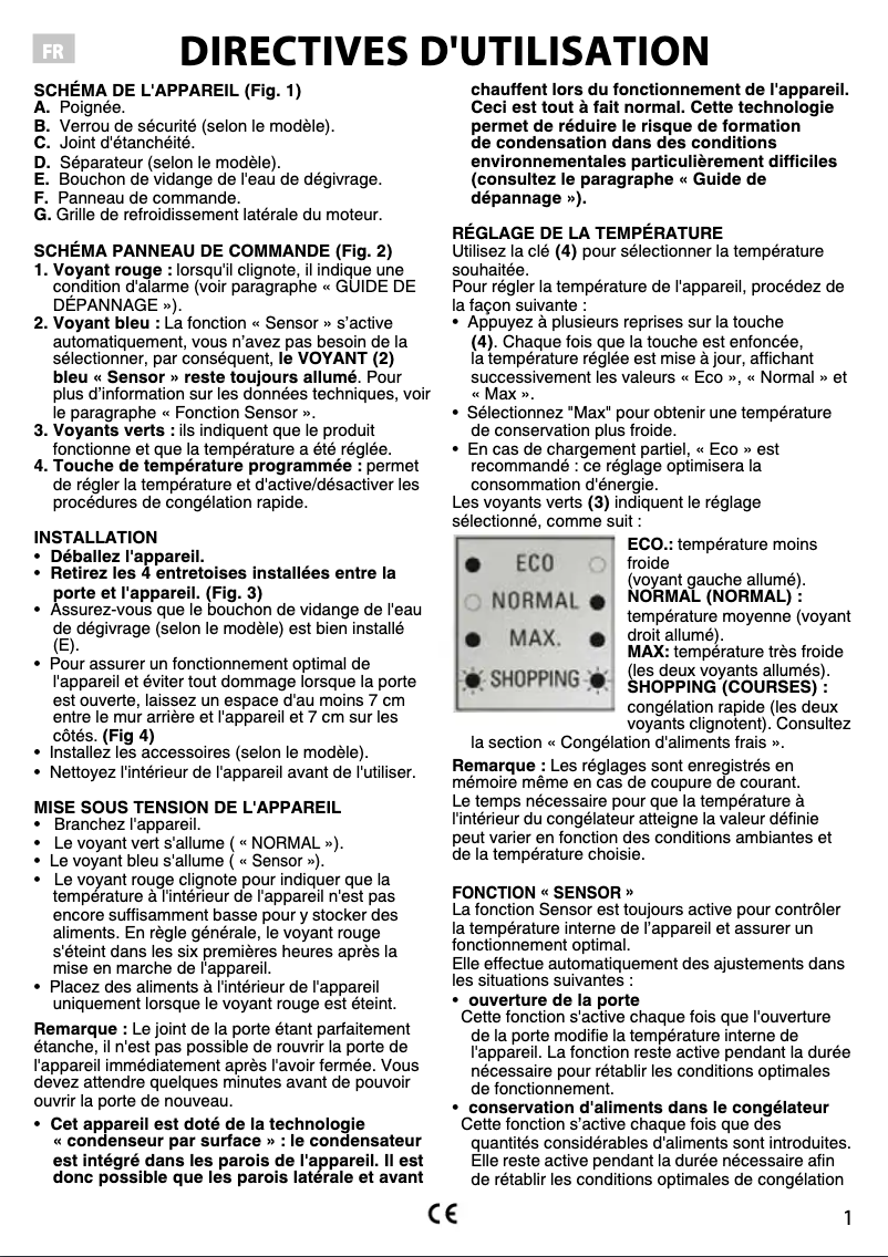 Page 1 de la notice Mode d'emploi Bauknecht GTE 608 A++ FA