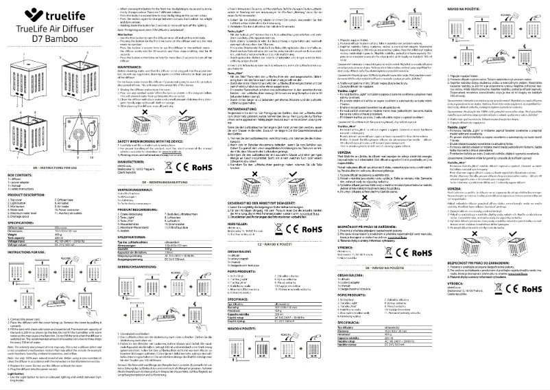 Page 1 de la notice Manuel utilisateur TrueLife AIR Diffuser D7 Bamboo