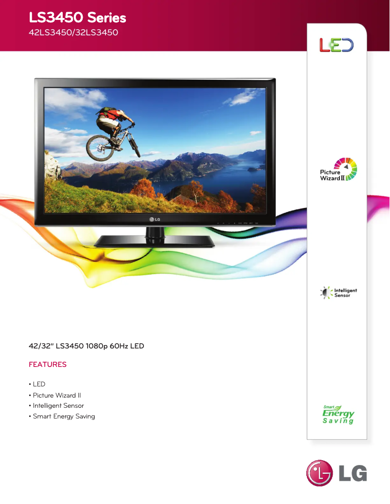 Página 1 del manual Ficha técnica LG 42LS3450
