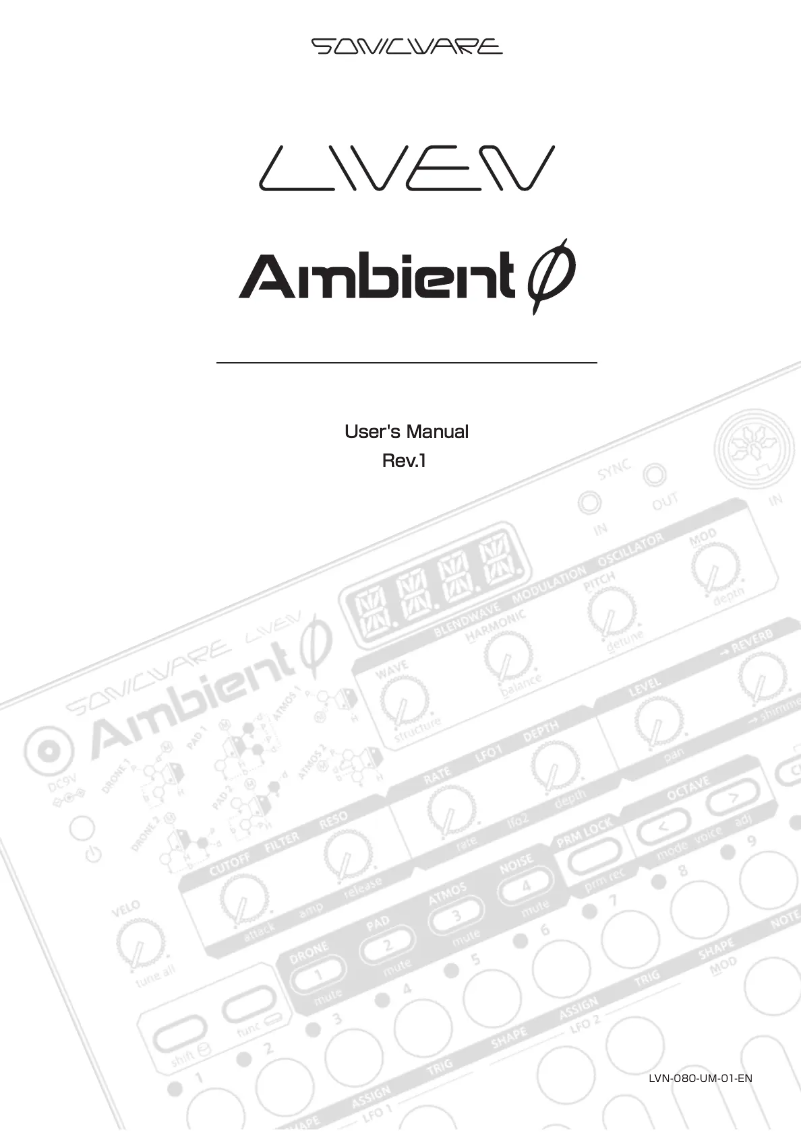 Page n°1 - Manuel utilisateur Sonicware LIVEN Ambient Ø