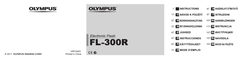 Page 1 de la notice Manuel utilisateur Olympus FL‑300R