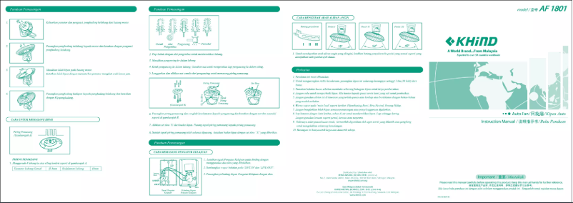 Page n°1 - Manuel utilisateur Khind AF1801