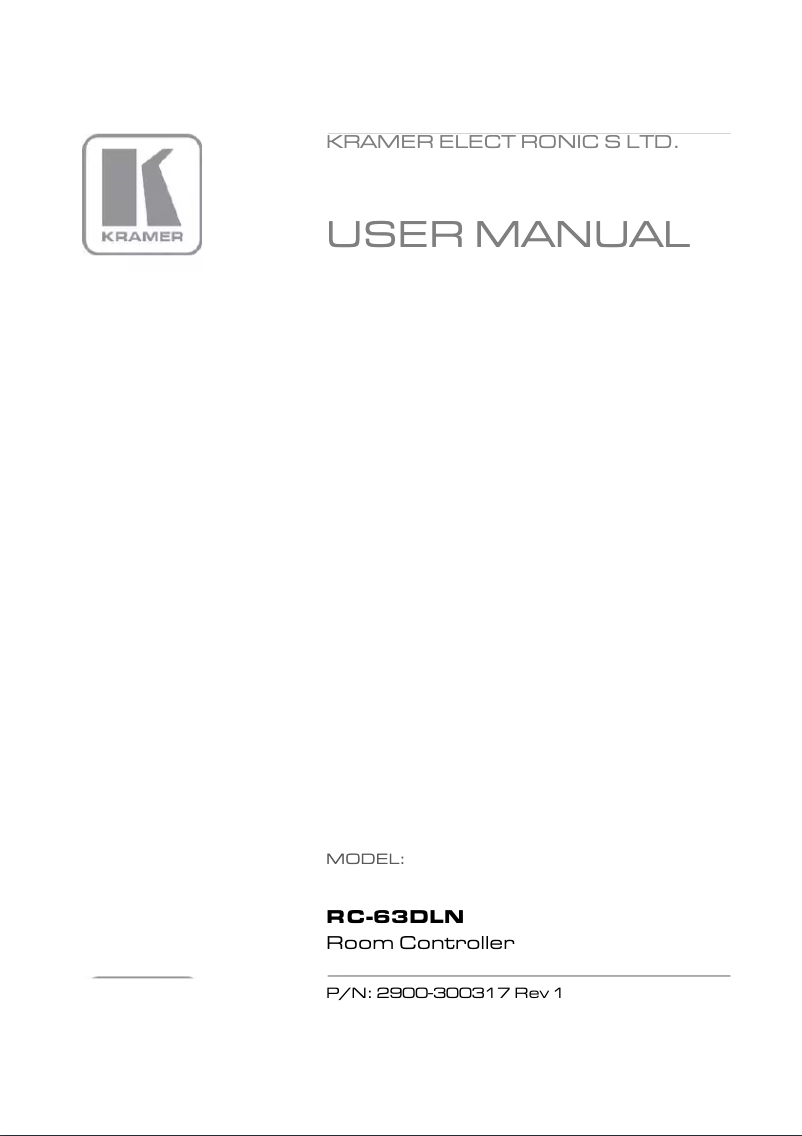 Page n°1 - Mode d'emploi Kramer RC-63DLN