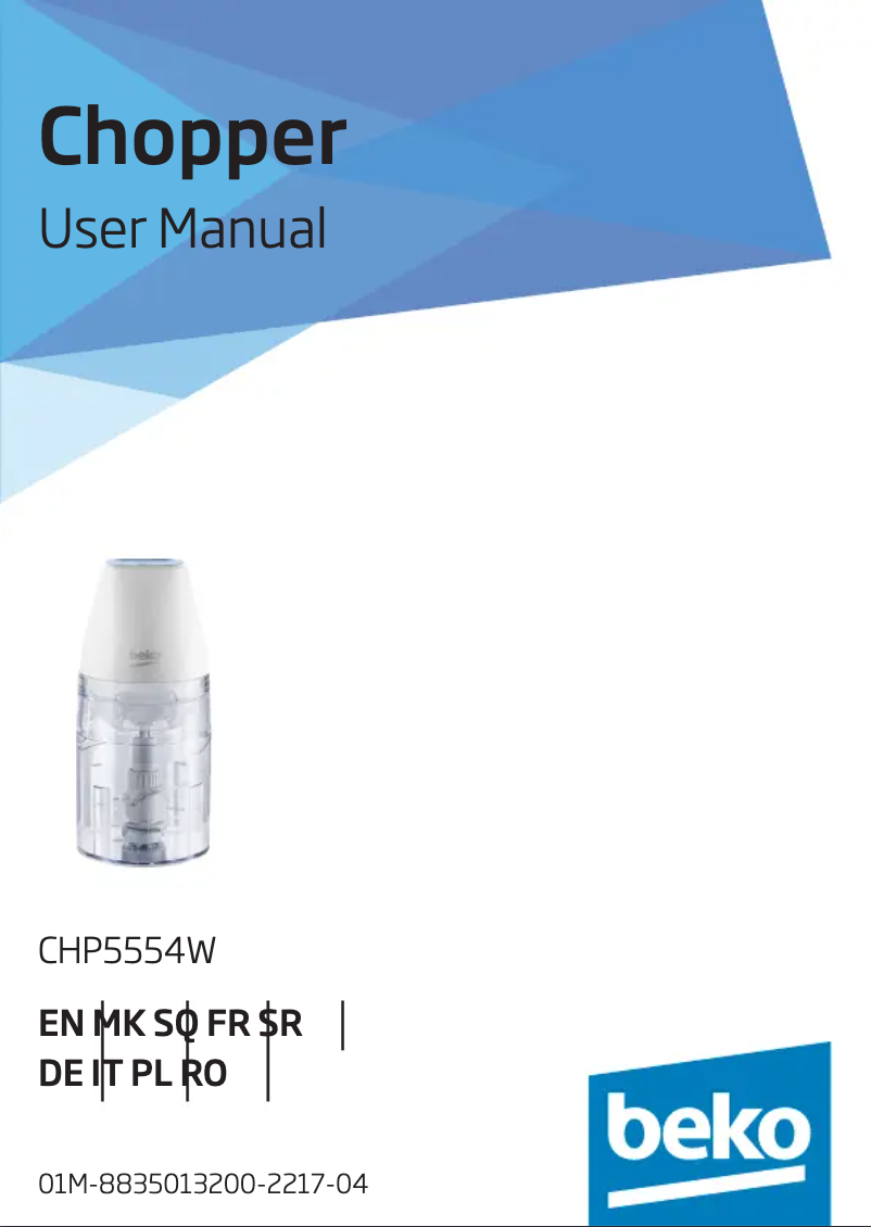 Page n°1 - Manuel utilisateur Beko CHP5554W