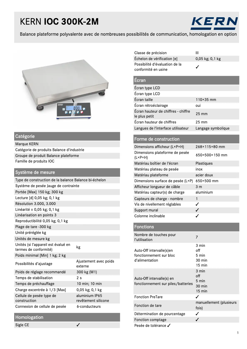 Image de la première page du manuel de l'appareil IOC 300K-2M