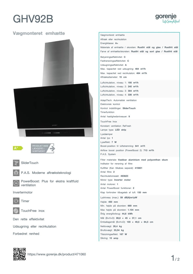 Image de la première page du manuel de l'appareil GHV92B