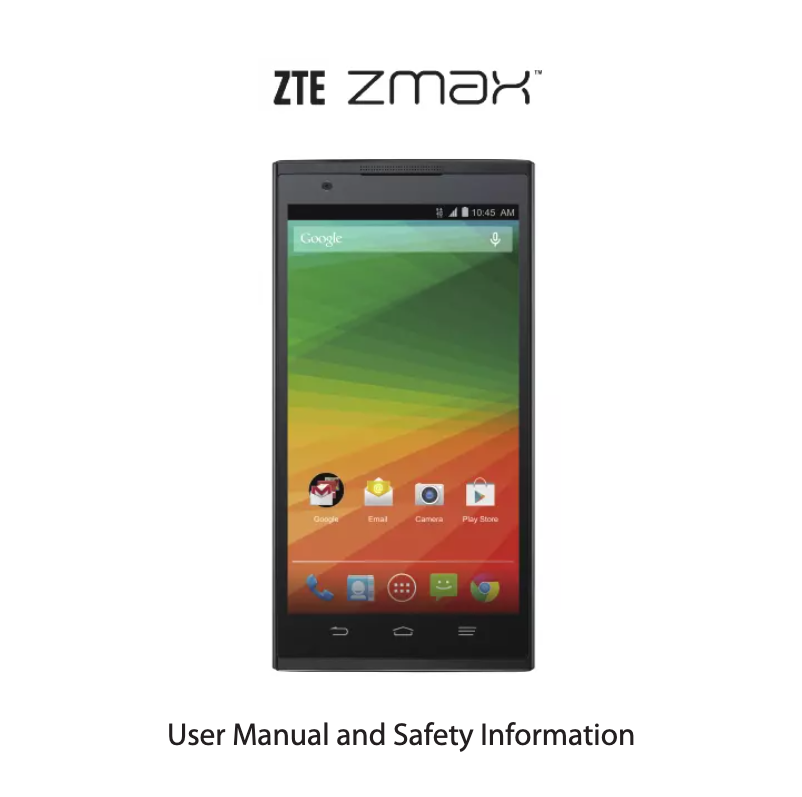 Image de la première page du manuel de l'appareil ZMax Z790