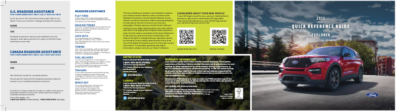 Page n°1 - Guide de démarrage rapide Ford Explorer (2022)