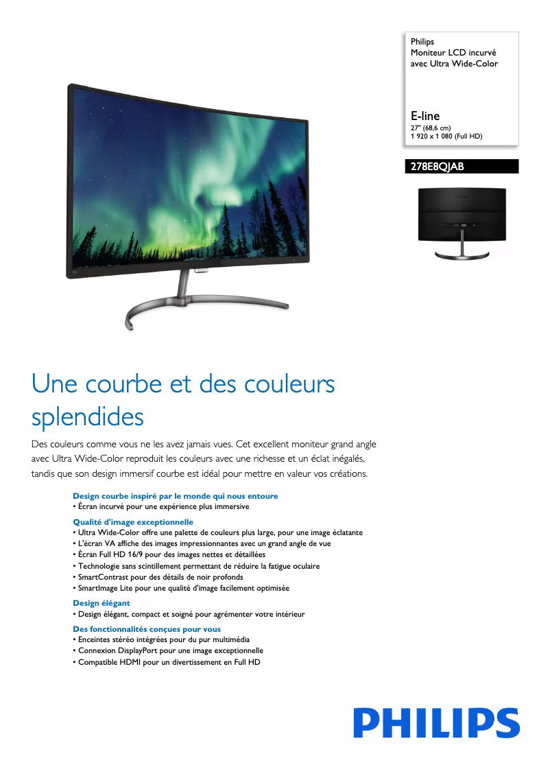Image de la première page du manuel de l'appareil 278E8QJAB