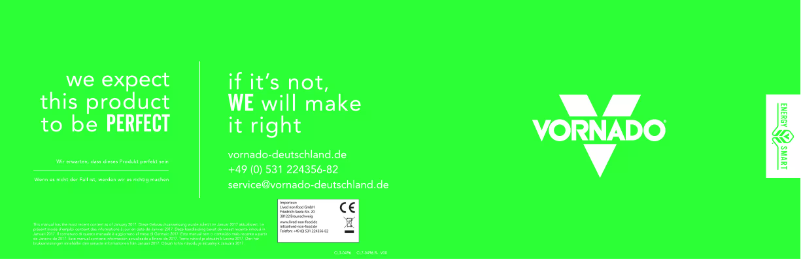 Page 1 de la notice Manuel utilisateur Vornado Energy Smart 5303DC