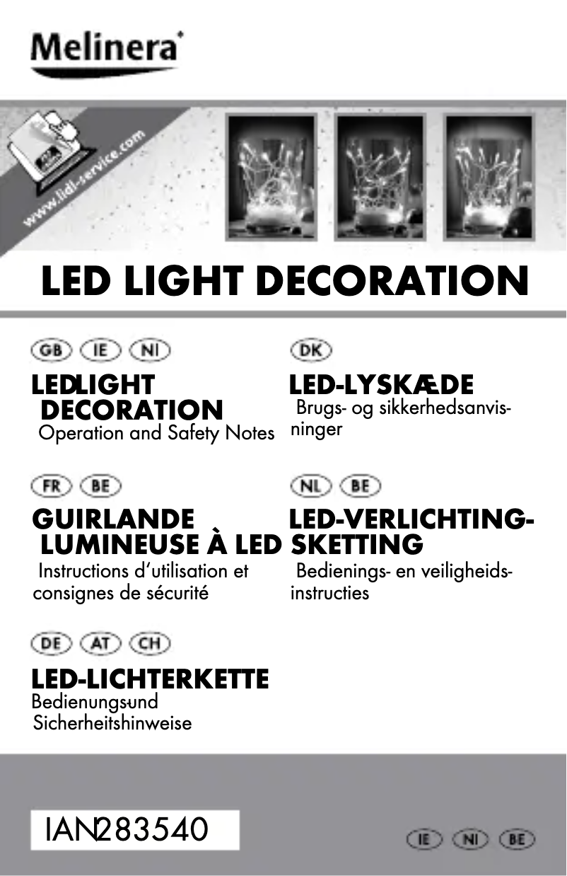 Page 1 de la notice Manuel utilisateur Melinera IAN 291051