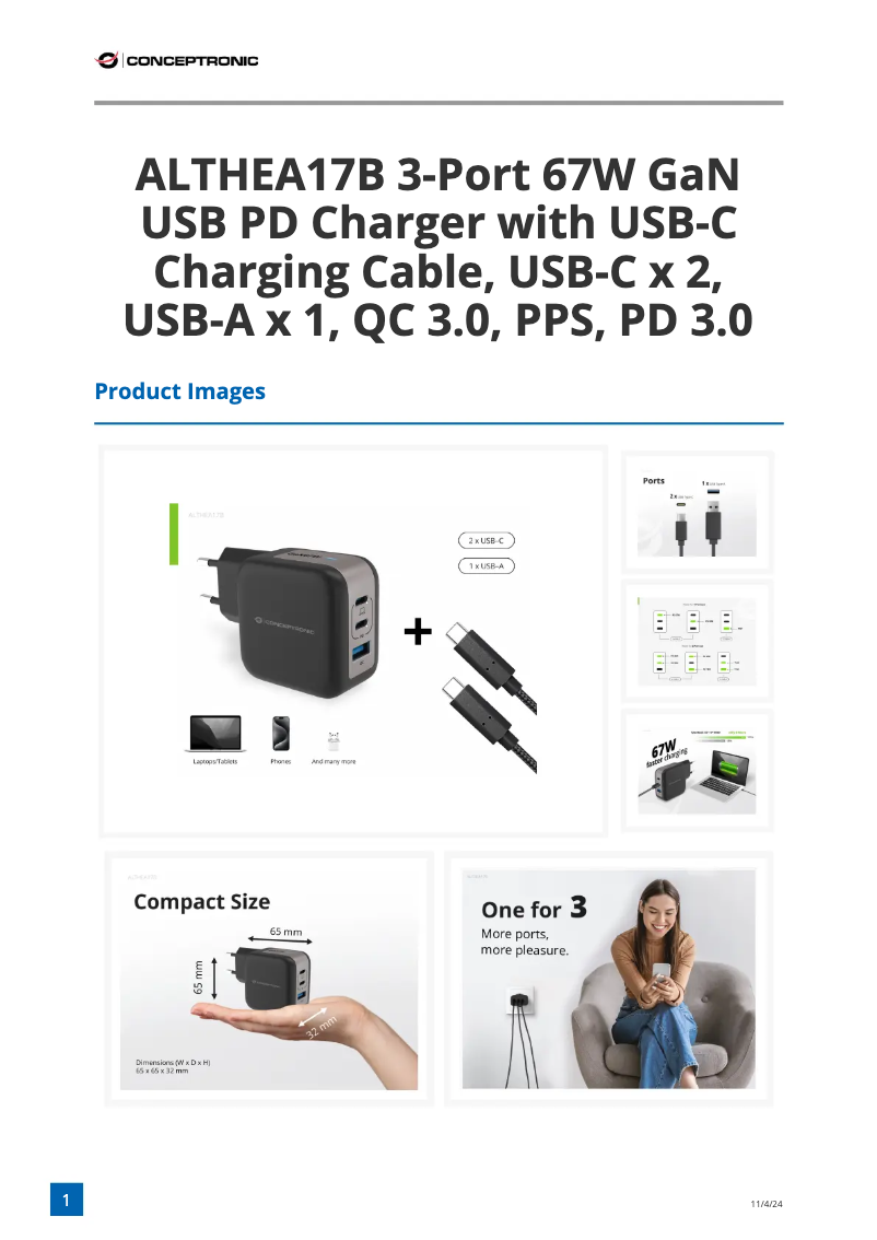 Image de la première page du manuel de l'appareil ALTHEA17B