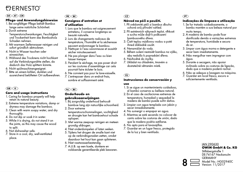 Image de la première page du manuel de l'appareil IAN 290630