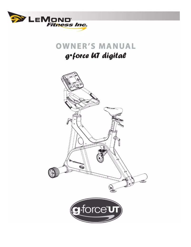 Página 1 del manual Manual de usuario LeMond Fitness G-FORCE UT